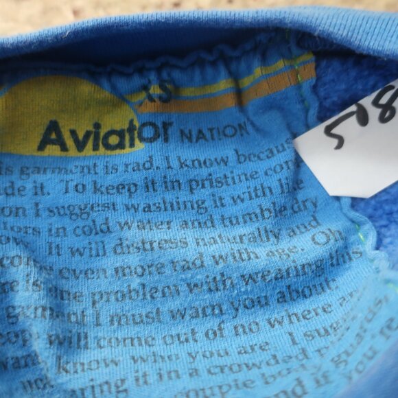 Womens Aviator Nation Blue "Thunder Bolt" 2Pc Sweatshirt/Jogger Sweatpants XS - Picture 8 of 9